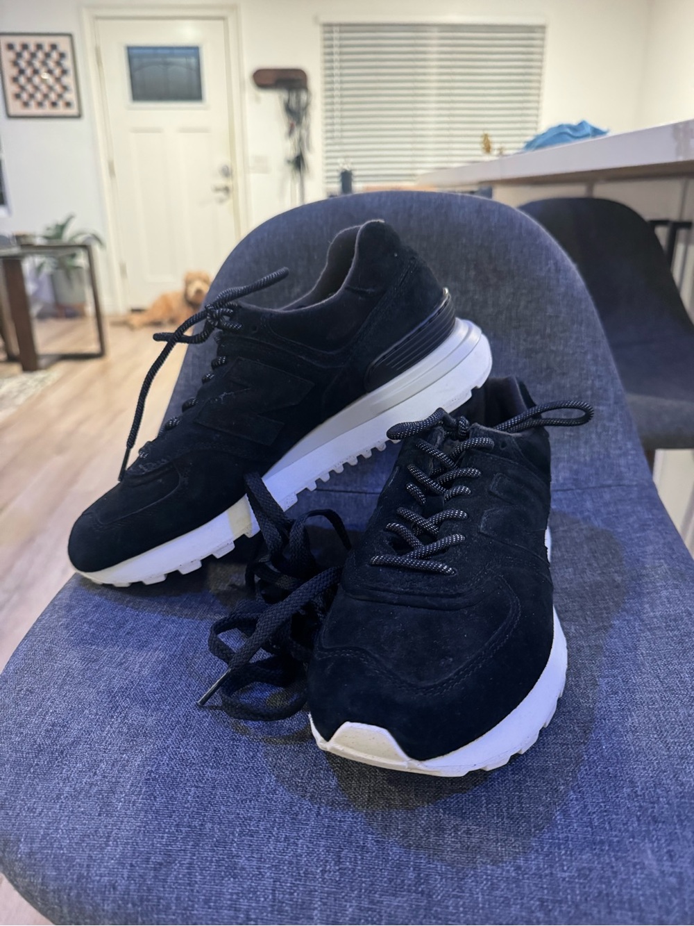 New Balance 574 X Todd Snyder Black Suede Sneakers
